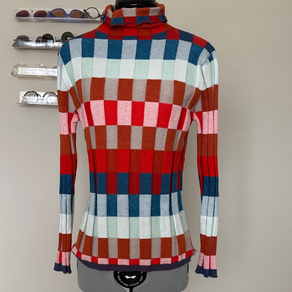 Colorful Checkered Women's Sweater